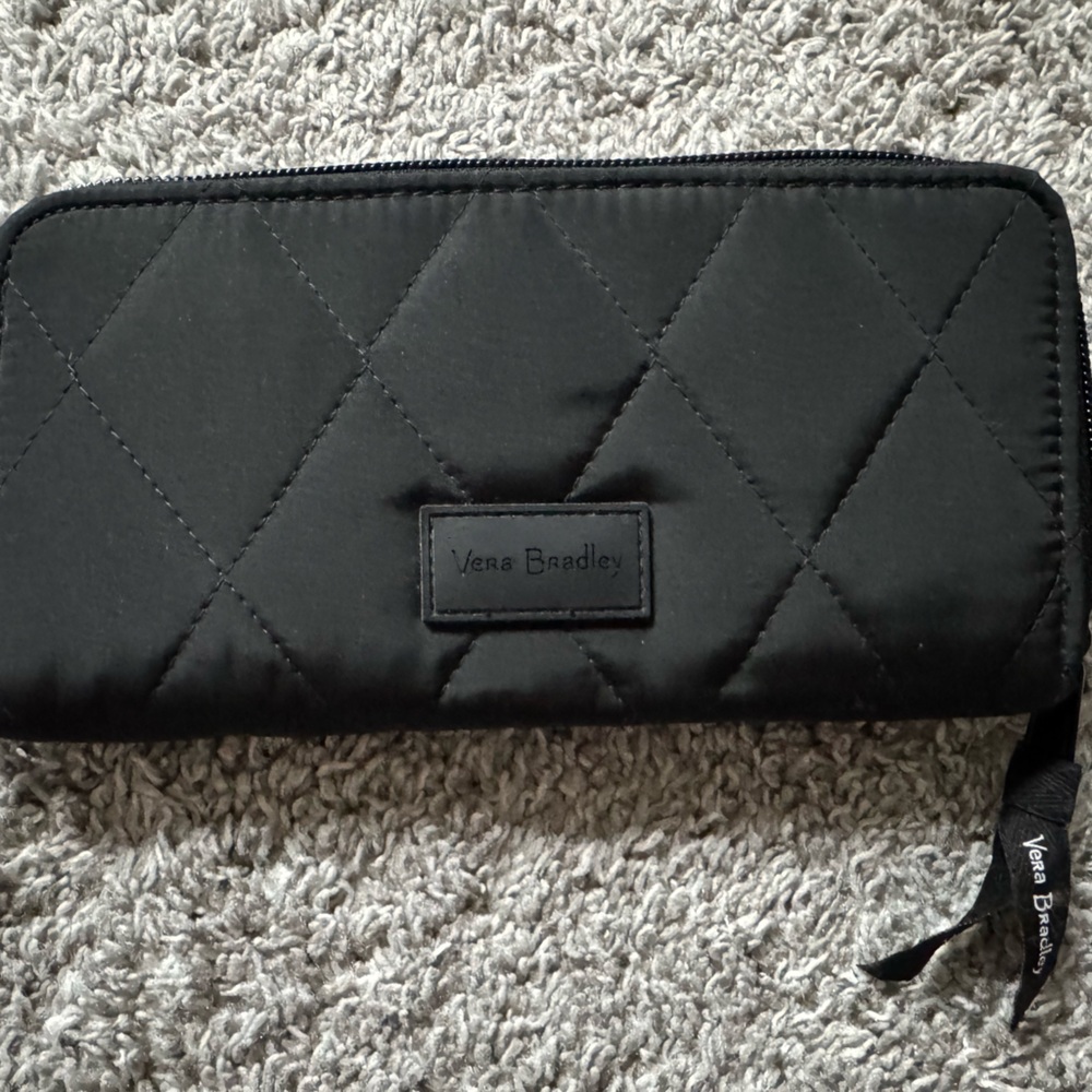 Vera Bradley Black Quilted Zip Wallet